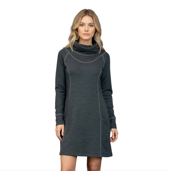Kuhl Dresses & Skirts - NWT KUHL Lea Cowl Neck Sweater Dress in Carbon M